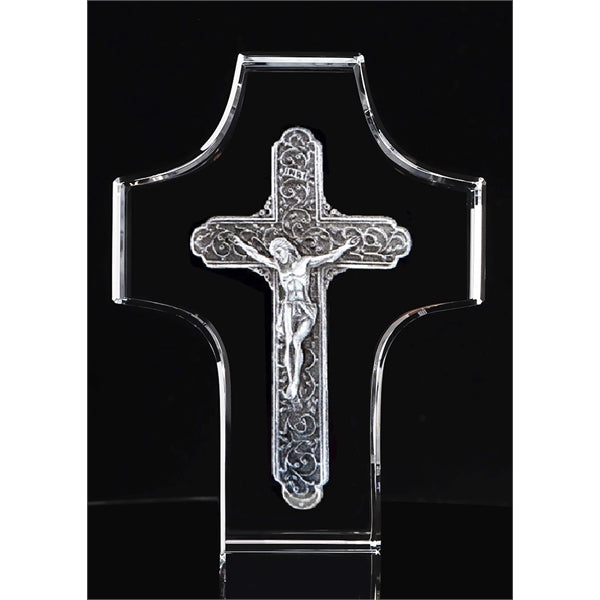 Engraved Crystal Glass Cross