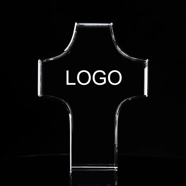 Engraved Crystal Glass Cross