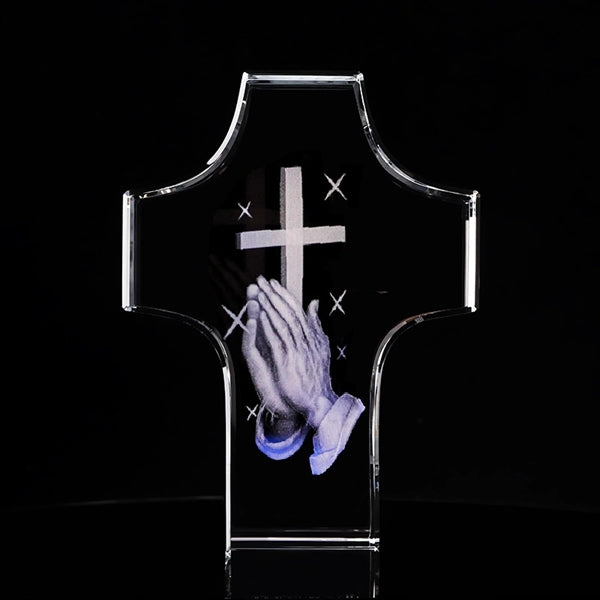 Engraved Crystal Glass Cross
