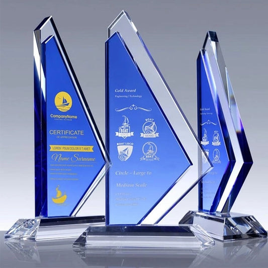 Crystal Sailboat Trophy Award
