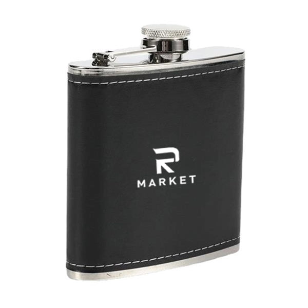 Stainless Steel Soft Touch Leather Wrap Flask Gift