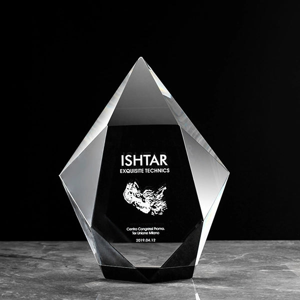 Royal blue crystal accent trophy