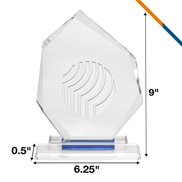 Rach Slanted Heptagon Glass Trophies