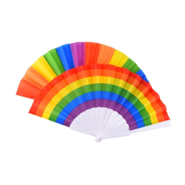 9''Rainbow Pride Folding Plastic Fan