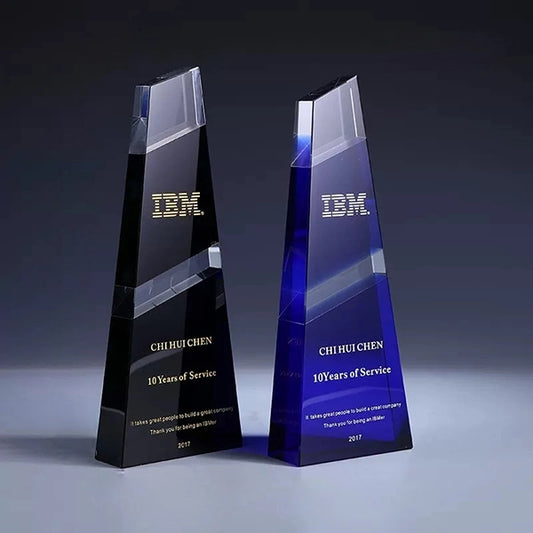 Black clear peak tower crystal award