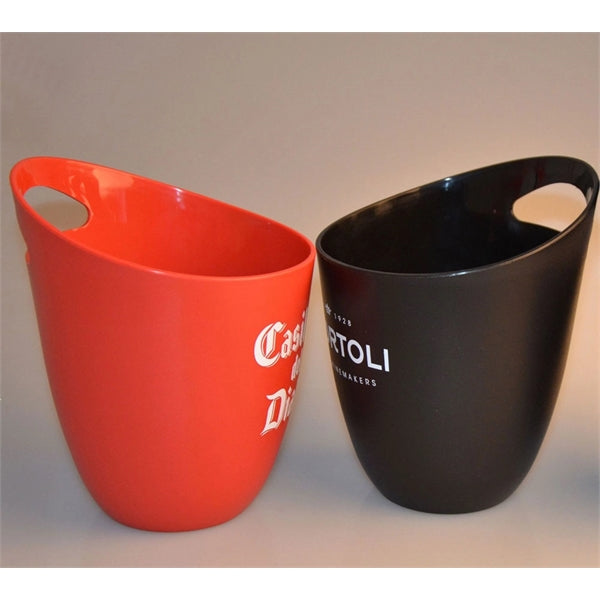 Plastic Bevel Ice Bucket with Single Handle
