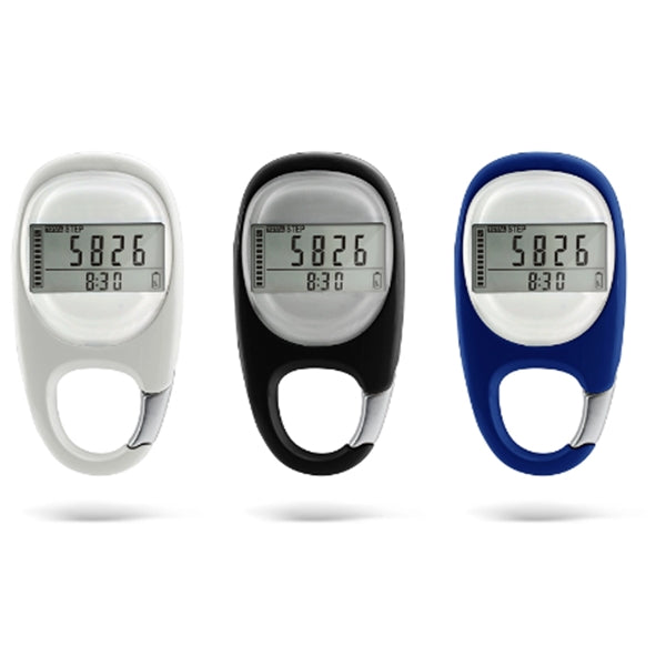 3D Walking Pedometer Carabiner Clip