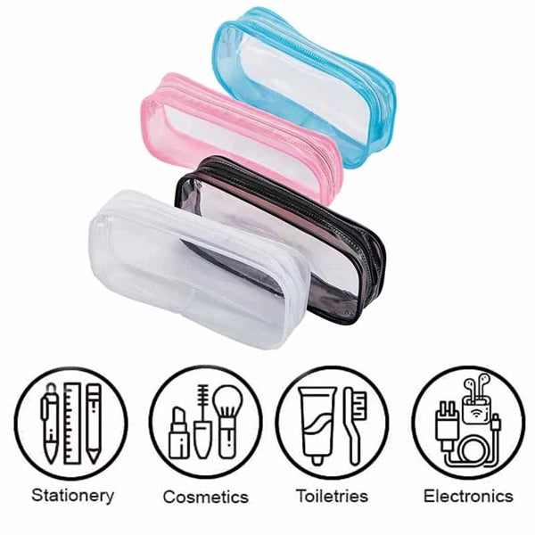 Clear Zipper Pencil Pouch Makeup Bag