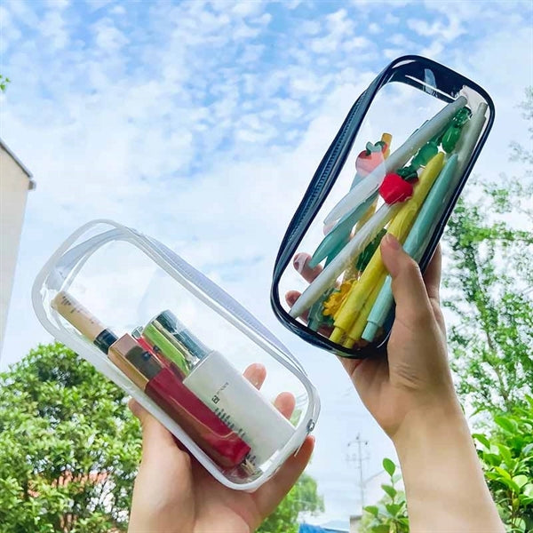 Clear Zipper Pencil Pouch Makeup Bag