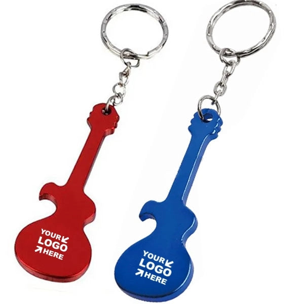 Guitar Shape Beer Bottle Opener Keychain