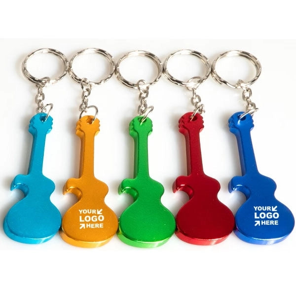 Guitar Shape Beer Bottle Opener Keychain