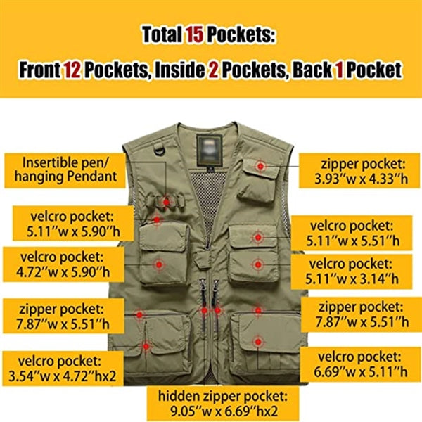 Casual Outdoor Work Safari Fishing Photo Vest