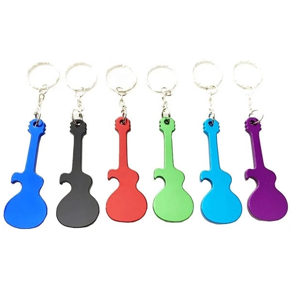 Guitar Shape Beer Bottle Opener Keychain