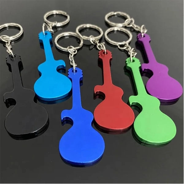 Guitar Shape Beer Bottle Opener Keychain