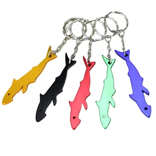 Aluminum Shark Shaped Bottler Opener Keychains