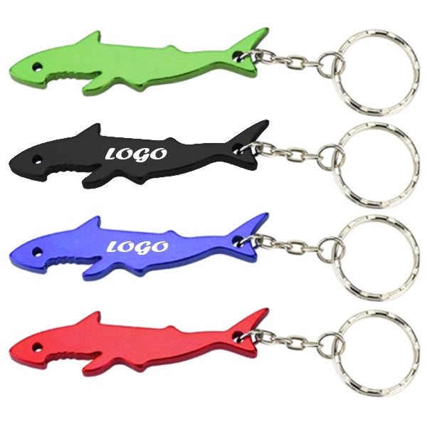Aluminum Shark Shaped Bottler Opener Keychains