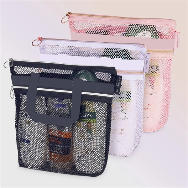 Shower Bag Tote Mesh Caddy Toiletry Organizer