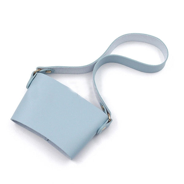 Leather Coffee Cup Sleeve With Handle Strap