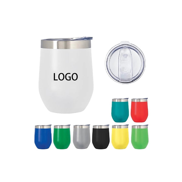 12oz Stainless Steel Eggshell Cup With Airtight Lid