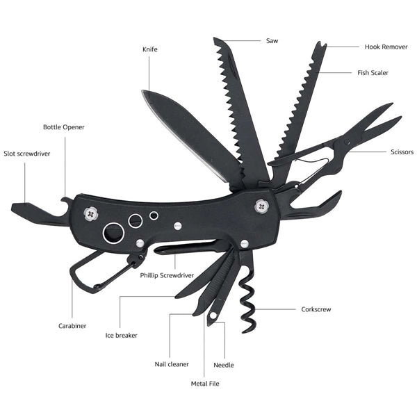15-in-1 Stainless Steel Multitool Pocket Knife