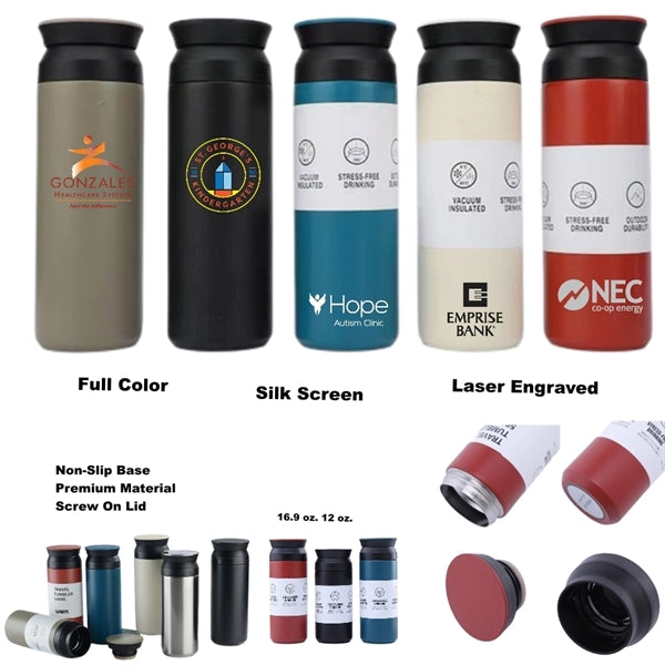 12/16.9 oz Stainless Steel Insulated Coffee Bottle Thermos