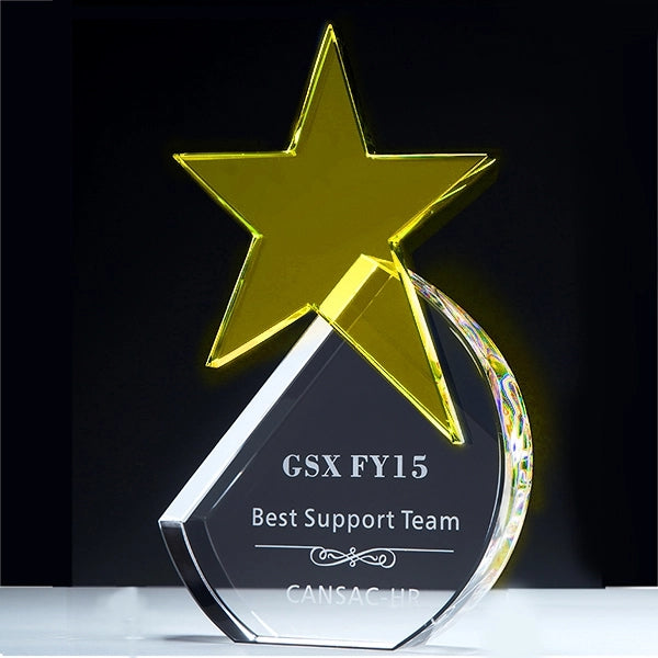 Round star crystal Award