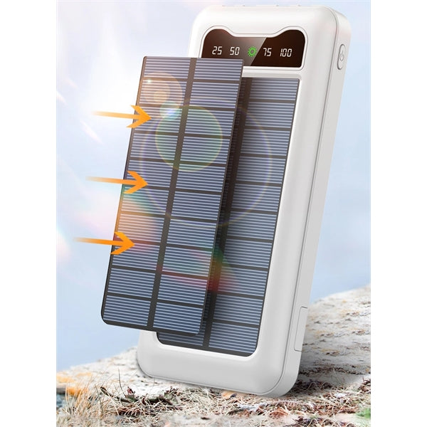 10000 mAh Solar Charger/Power Bank with 4 Built-in Cable