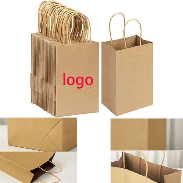 Square Bottom Recyclable Kraft Brown Paper Bags With Handles