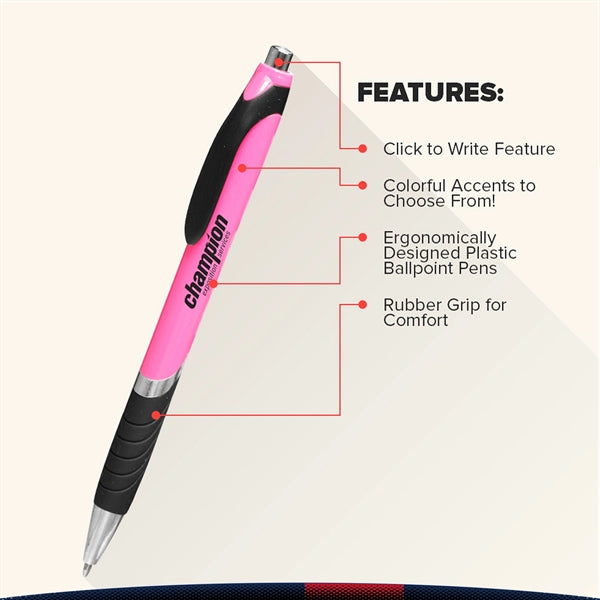 Louis Rubber Grip Plastic Ballpoint Pen
