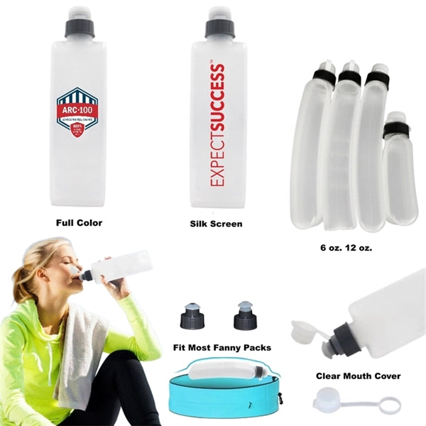 6/12 oz FlipBelt Portable Lightweight Running Water Bottle