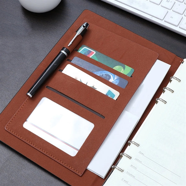 2026 Refillable Journal A5 Lined Spiral Notebook Card Slot
