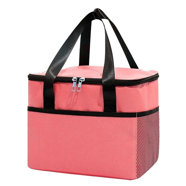 Two Zipper Insulated Cooler Picnic Lunch Bag