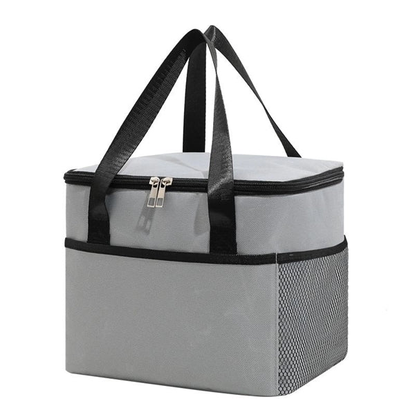 Two Zipper Insulated Cooler Picnic Lunch Bag