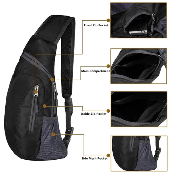 Foldable Sling Bags Shoulder Backpack Small Cross Body Pack