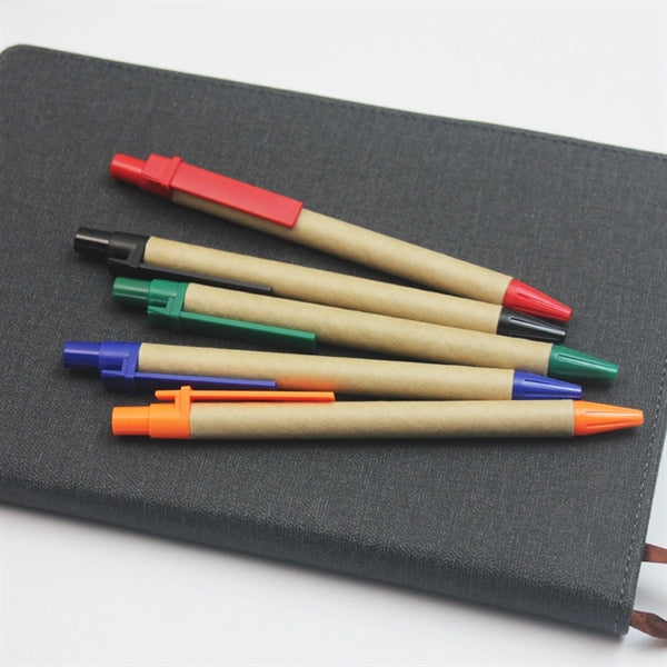 Eco Friendly Kraft Paper Click Ballpoint Rollerball Pens