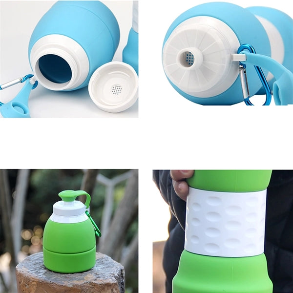 19oz Silicone Collapsible Water Bottles Portable Kettle