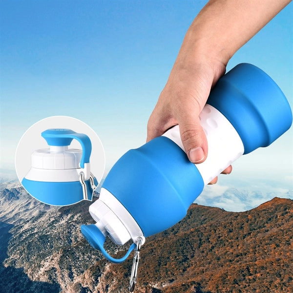 19oz Collapsible Silicone Leakproof Jugs Sports Water Bottle