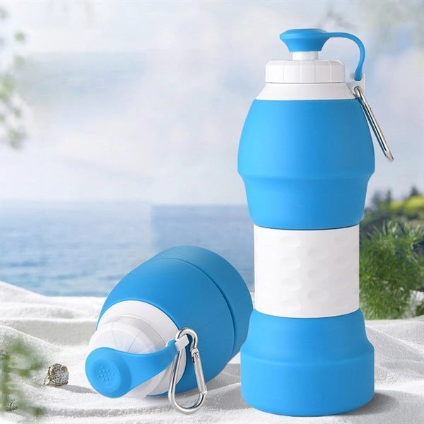 19oz Collapsible Silicone Leakproof Jugs Sports Water Bottle