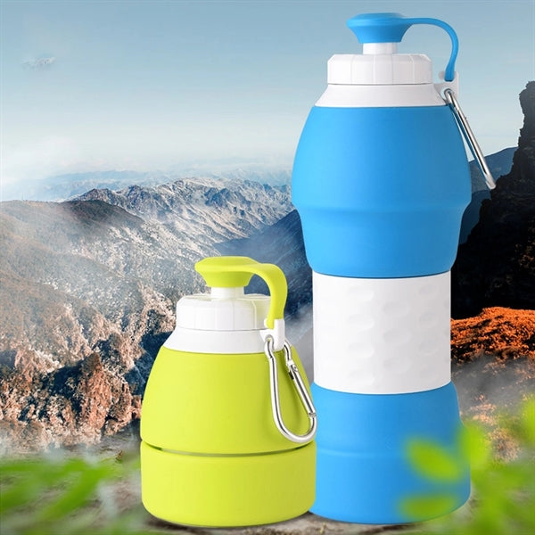 19oz Collapsible Silicone Leakproof Jugs Sports Water Bottle