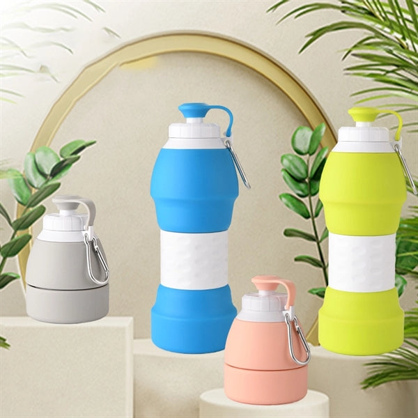 19oz Collapsible Silicone Leakproof Jugs Sports Water Bottle