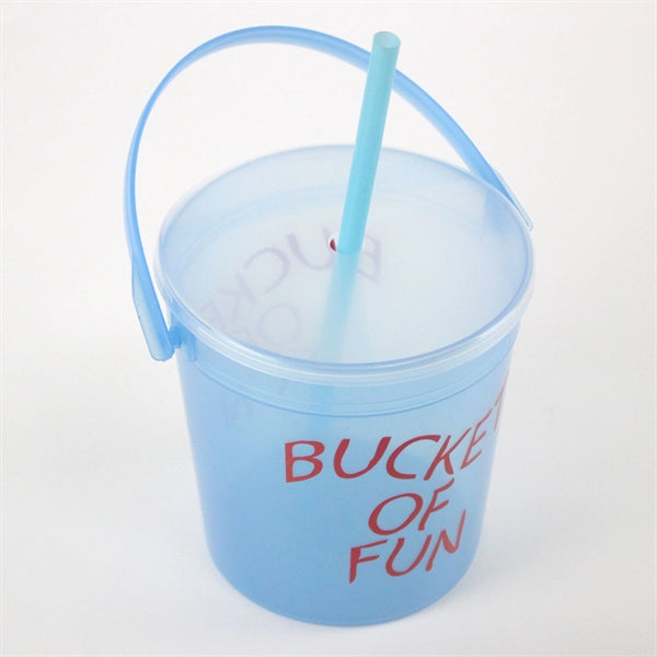 32oz Plastic Drink Buckets with Cover