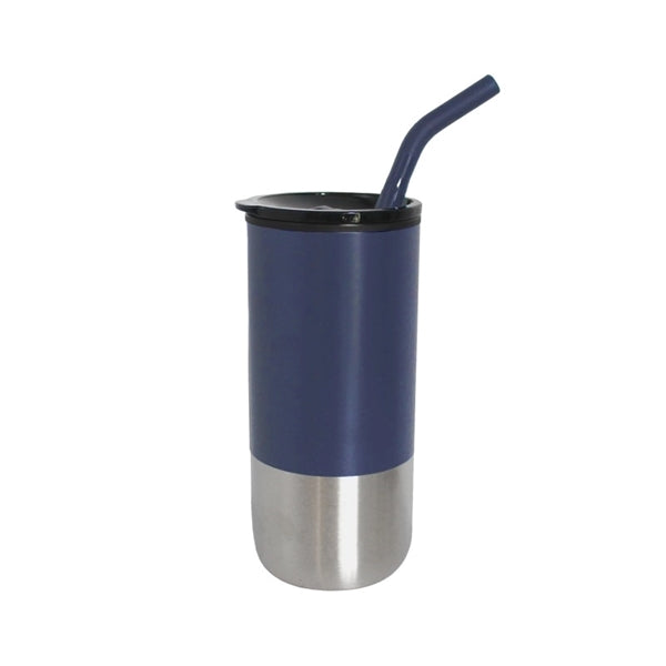 Vacuum Stainless Steel Tumbler with Straw, 18 oz.