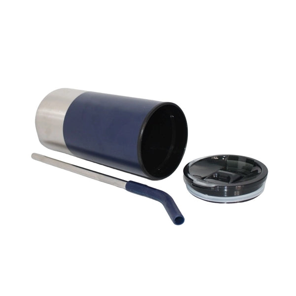 Vacuum Stainless Steel Tumbler with Straw, 18 oz.
