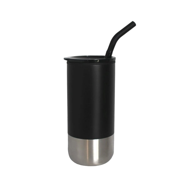 Vacuum Stainless Steel Tumbler with Straw, 18 oz.
