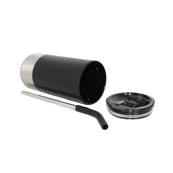Vacuum Stainless Steel Tumbler with Straw, 18 oz.