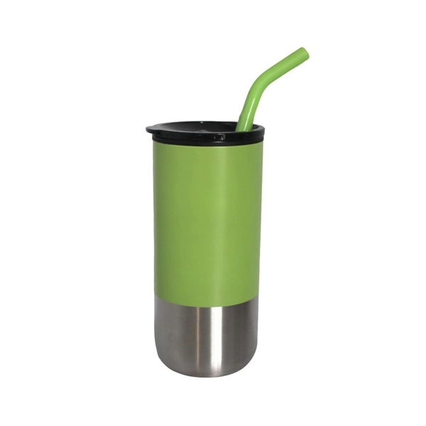 Vacuum Stainless Steel Tumbler with Straw, 18 oz.