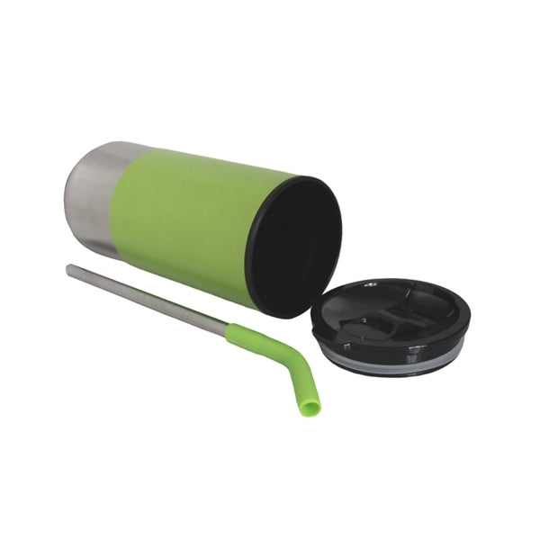 Vacuum Stainless Steel Tumbler with Straw, 18 oz.