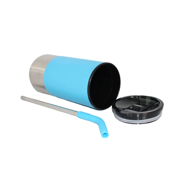 Vacuum Stainless Steel Tumbler with Straw, 18 oz.