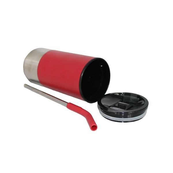 Vacuum Stainless Steel Tumbler with Straw, 18 oz.