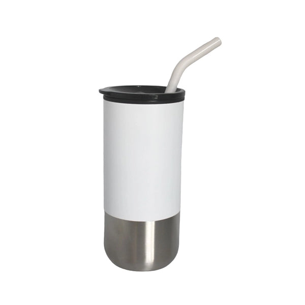 Vacuum Stainless Steel Tumbler with Straw, 18 oz.